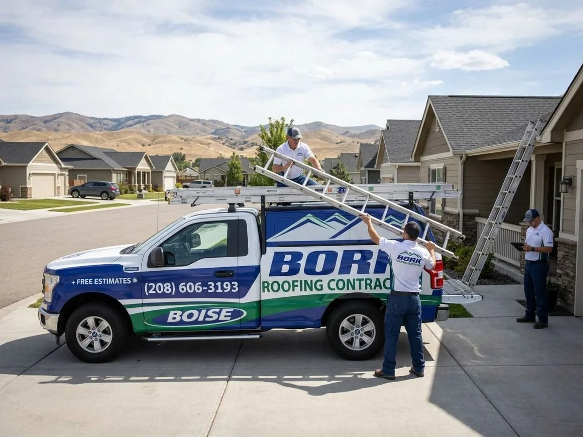 Bork Roofing crew installing a new roof in Boise Idaho